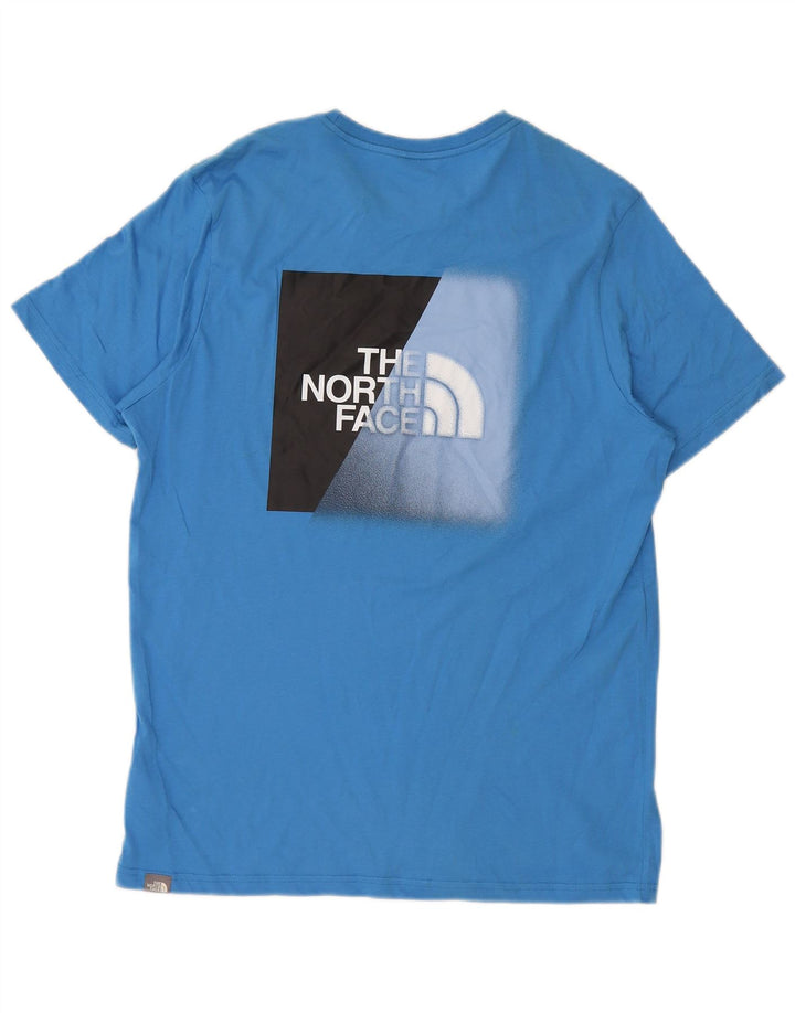 The North Face Hombre Camiseta Gráfica Top Algodón Azul Medio
