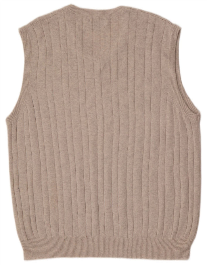 Marks & Spencer Camiseta sin mangas de corte regular para hombre, talla grande, algodón gris