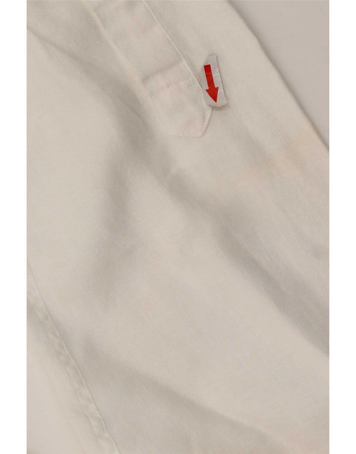Camisa Jaeger Hombre Mediana Lino Blanco