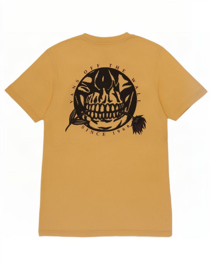 Vans Camiseta con gráfico de ajuste personalizado para hombre Top pequeño de algodón amarillo
