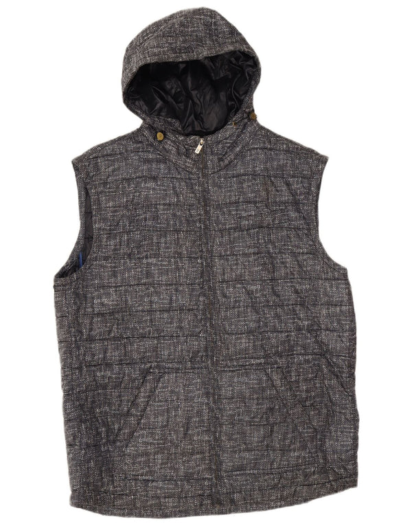 Massimo Dutti Chaleco Acolchado Con Capucha Hombre UK 44 2XL Azul Marino Policloruro