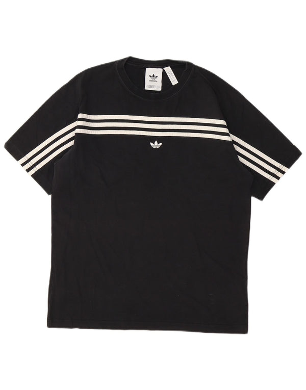 Adidas - Camiseta para hombre, talla pequeña, algodón negro