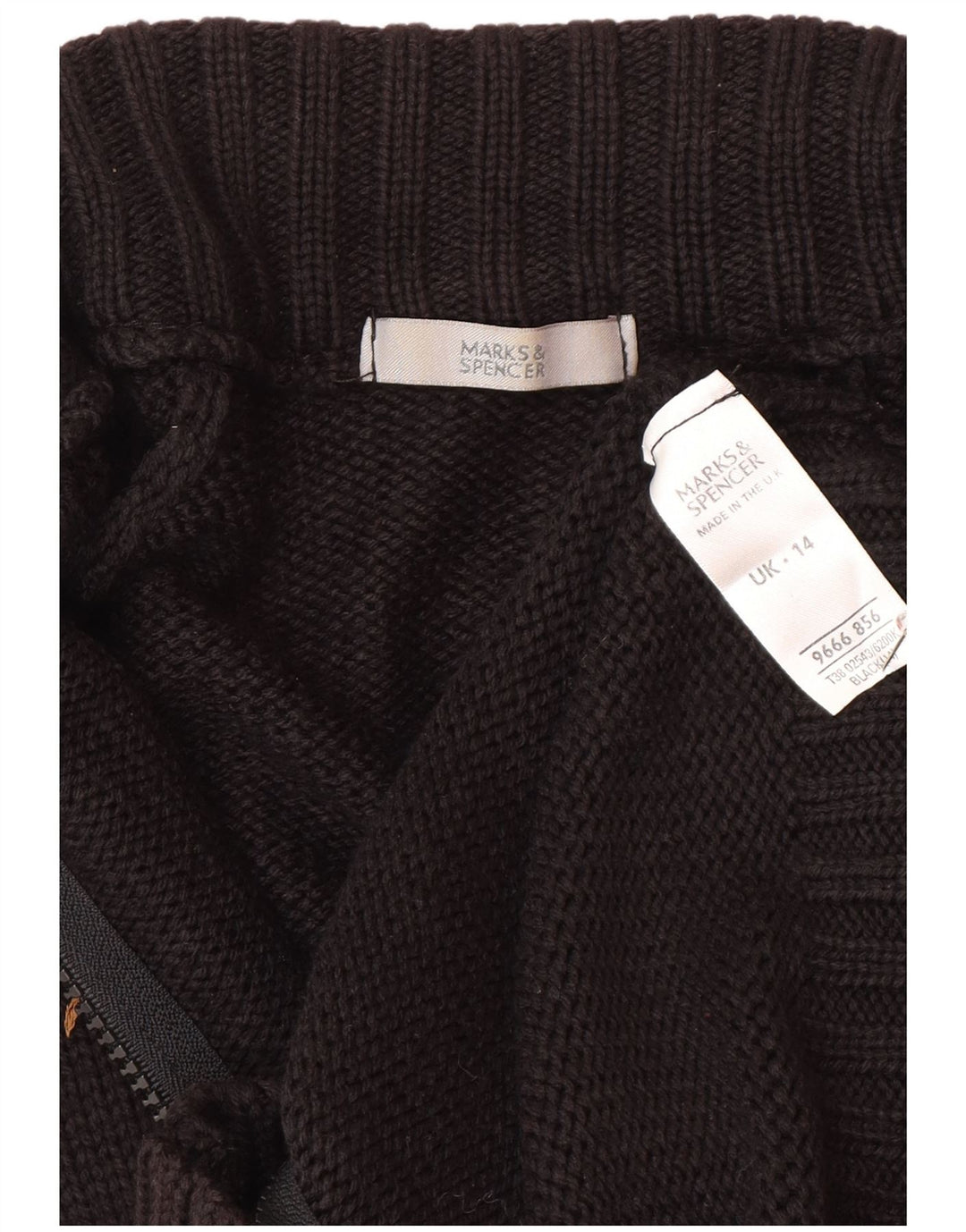 Marks & Spencer - Cárdigan para mujer, talla 40, tamaño mediano, acrílico negro