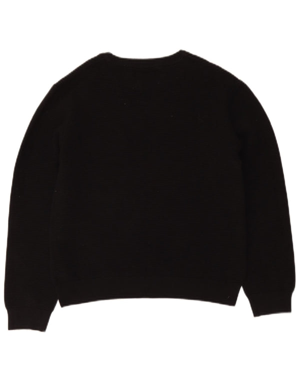 Zara Jersey con cuello barco para niño, 11-12 años, algodón negro