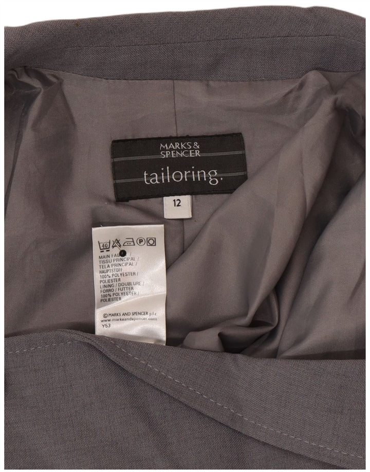 Marks & Spencer Chaqueta tipo blazer con 1 botón para mujer UK 42 Poliéster gris medio