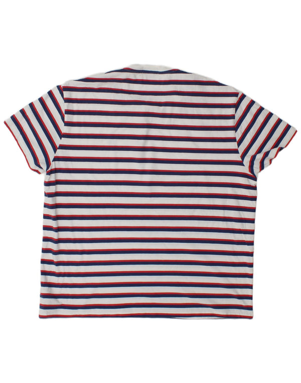 Polo Ralph Lauren Camiseta de corte clásico para hombre Top XL Algodón a rayas blancas
