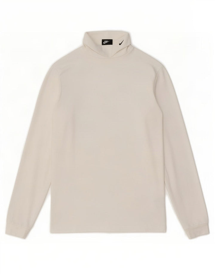 Nike Dri Fit Top manga larga para hombre pequeño algodón blanco