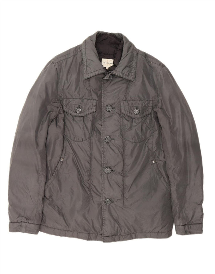 CALVIN KLEIN JEANS Mens Padded Jacket UK 38 Medium Grey Polyamide