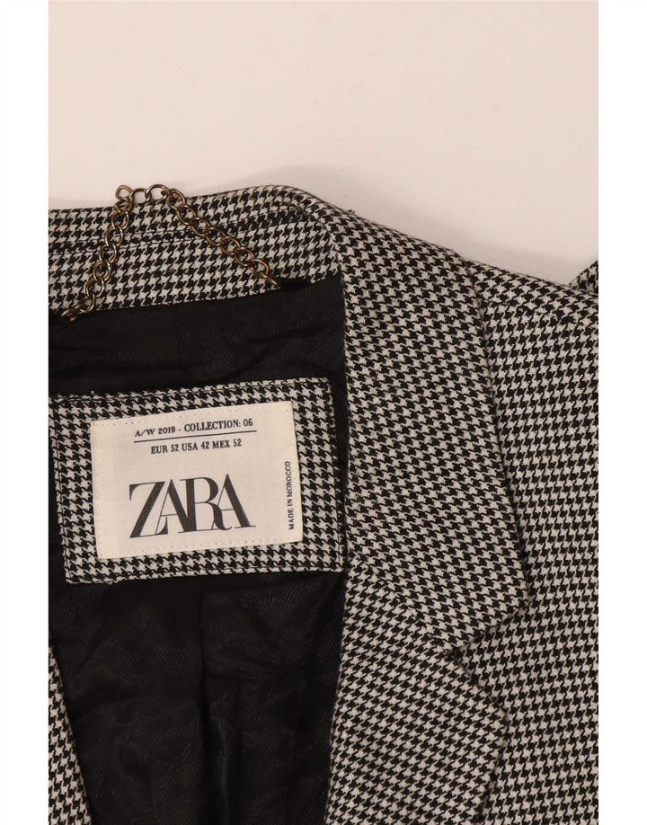 Zara Chaqueta tipo blazer de 2 botones para hombre EU 52 Large Black Houndstooth
