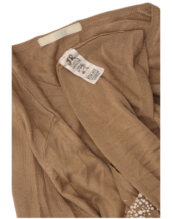 Marks & Spencer Suéter tipo cárdigan extragrande para mujer UK 10 Small Brown