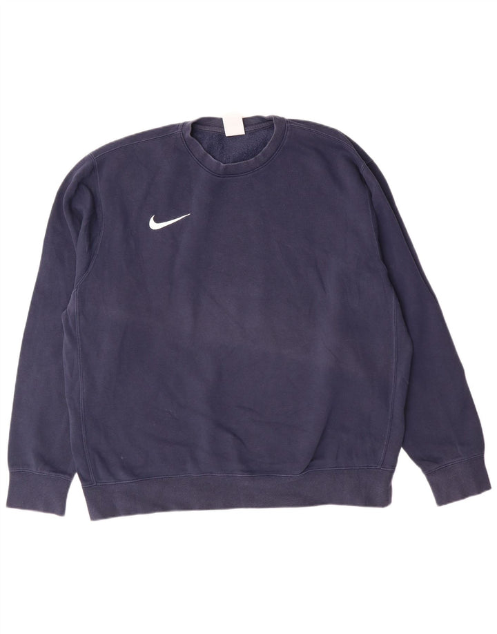 Nike Hombre Sudadera Jumper Grande Azul Marino Algodón