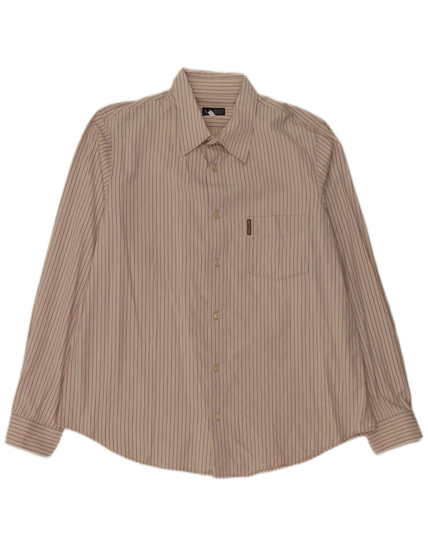 Armani Jeans Camisa Hombre 3XL Algodón A Rayas Beige