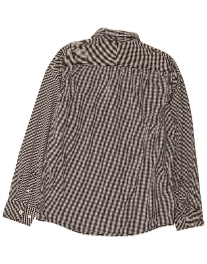 Camisa de hombre Fat Face de algodón a cuadros gris grande