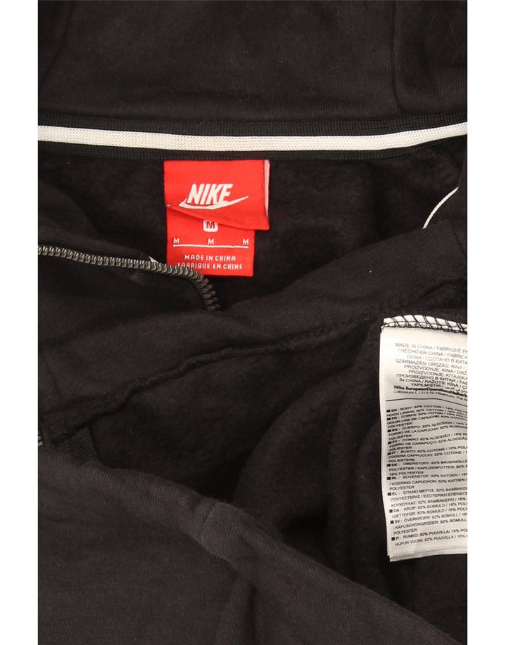 Nike - Sudadera con capucha y cremallera para hombre, talla mediana, algodón negro