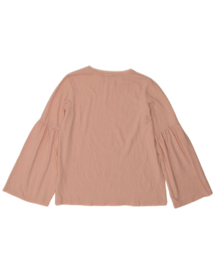 Zara Mujer Trafaluc Blusa De Manga Larga Top UK 44 Poliéster Rosa Medio