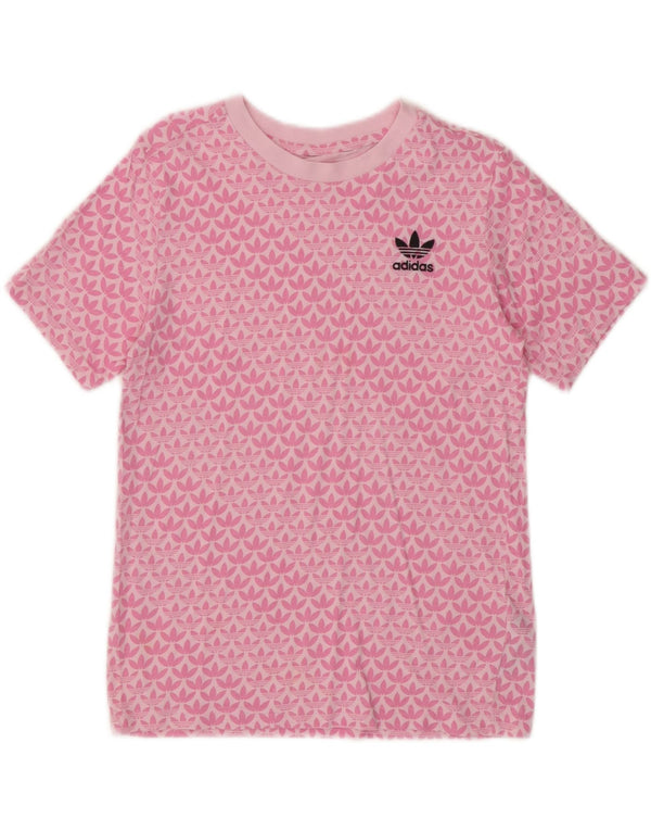 Adidas Camiseta gráfica para mujer Top UK 10 Small Pink Cotton