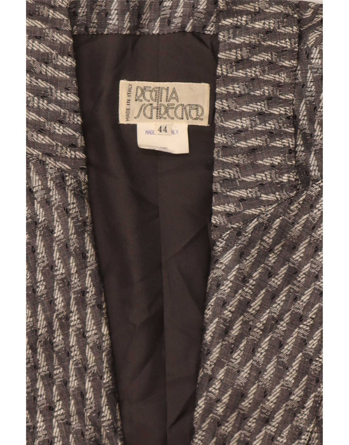 Regina Schrecker Chaqueta tipo blazer de 1 botón para mujer IT 44 Gris medio a rayas