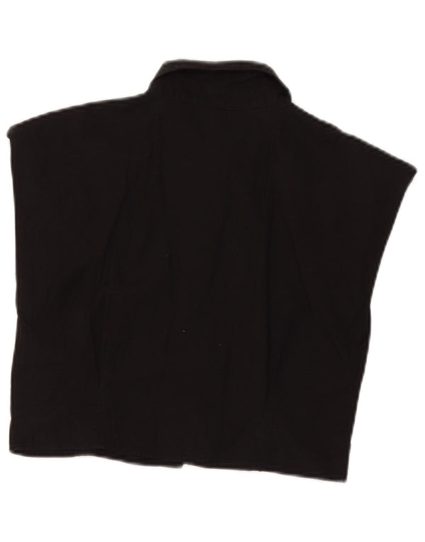 Zara Mujer Blusa Sin Mangas Camisa UK 8 Small Negro