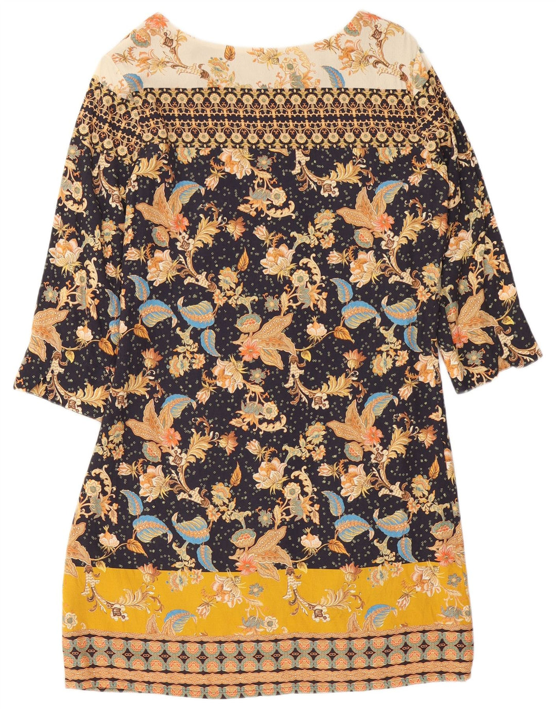 Desigual Vestido tubo de manga 3/4 para mujer EU 38 Medium Multicolor Floral