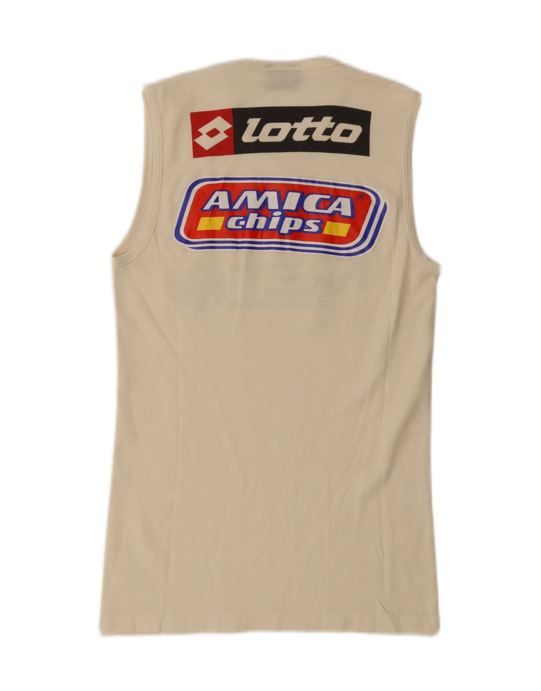 Lotto Hombre Camiseta Sin Mangas Estampada Pequeña De Algodón Blanco Roto