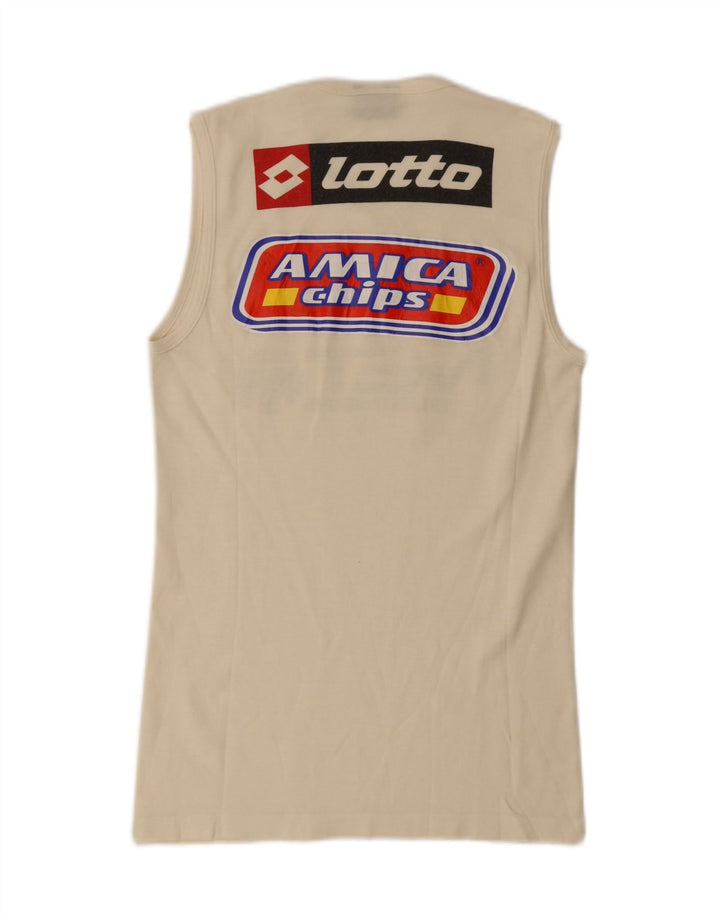 Lotto Hombre Camiseta Sin Mangas Estampada Pequeña De Algodón Blanco Roto