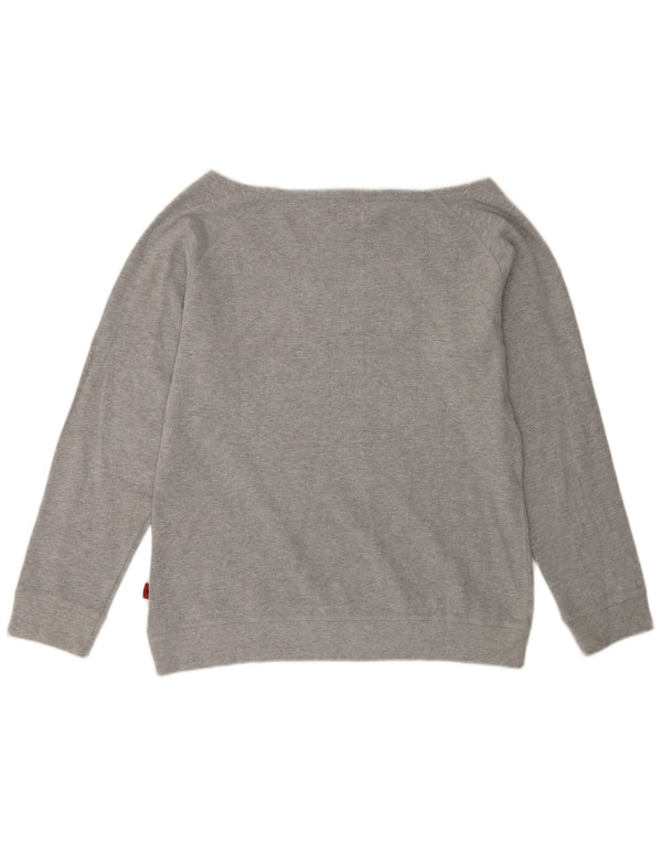 Kappa Mujer Sudadera Gráfica Jumper UK 40 XL Gris Moteado Algodón Corazón