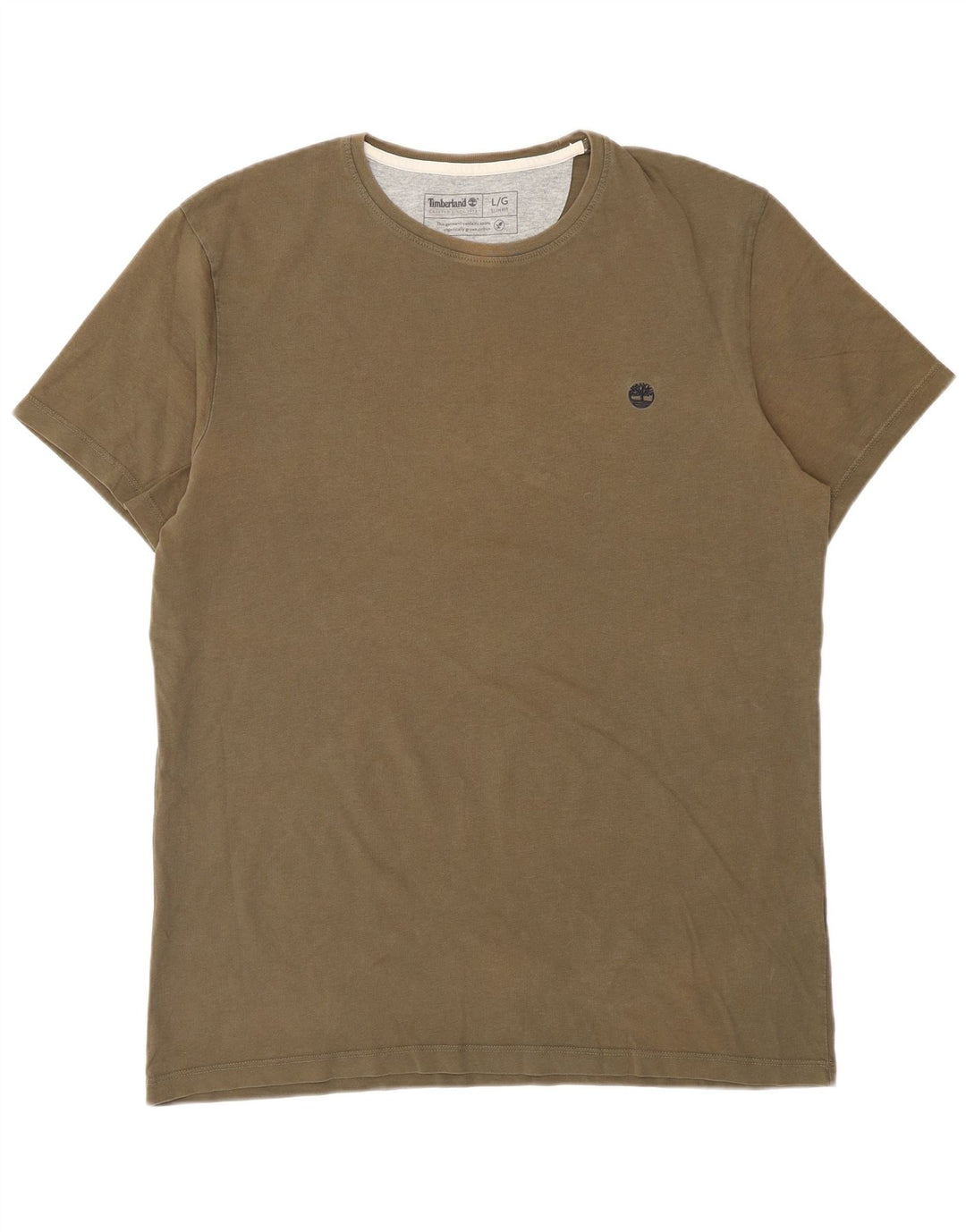 TIMBERLAND Camiseta Slim Fit para Hombre Top Grande Caqui Algodón