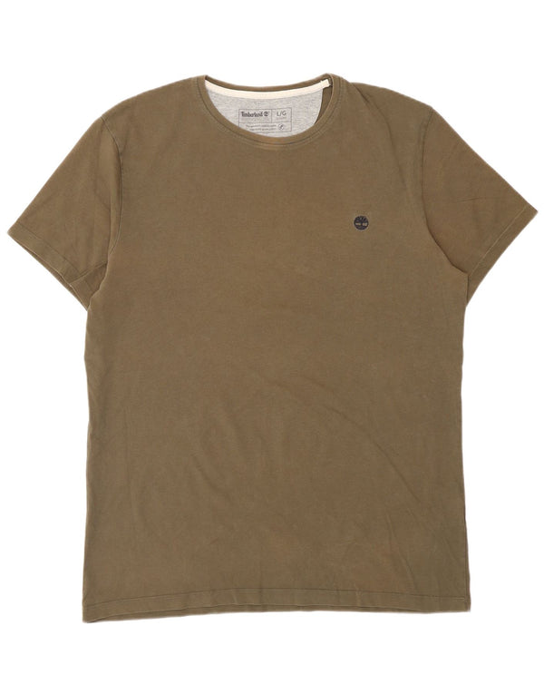 TIMBERLAND Camiseta Slim Fit para Hombre Top Grande Caqui Algodón