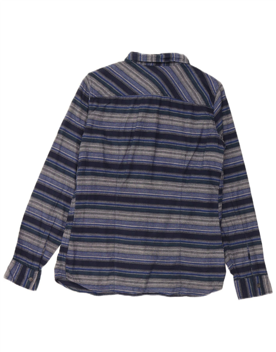 EDDIE BAUER Camisa de franela de ajuste clásico para mujer UK 10 Small Azul marino a rayas