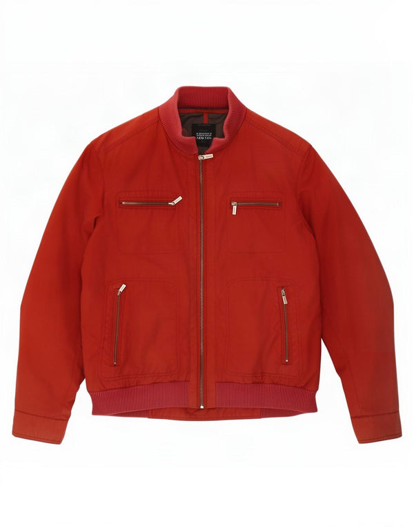 Massimo Dutti Chaqueta Bomber para Hombre UK 40 Large Nylon Rojo
