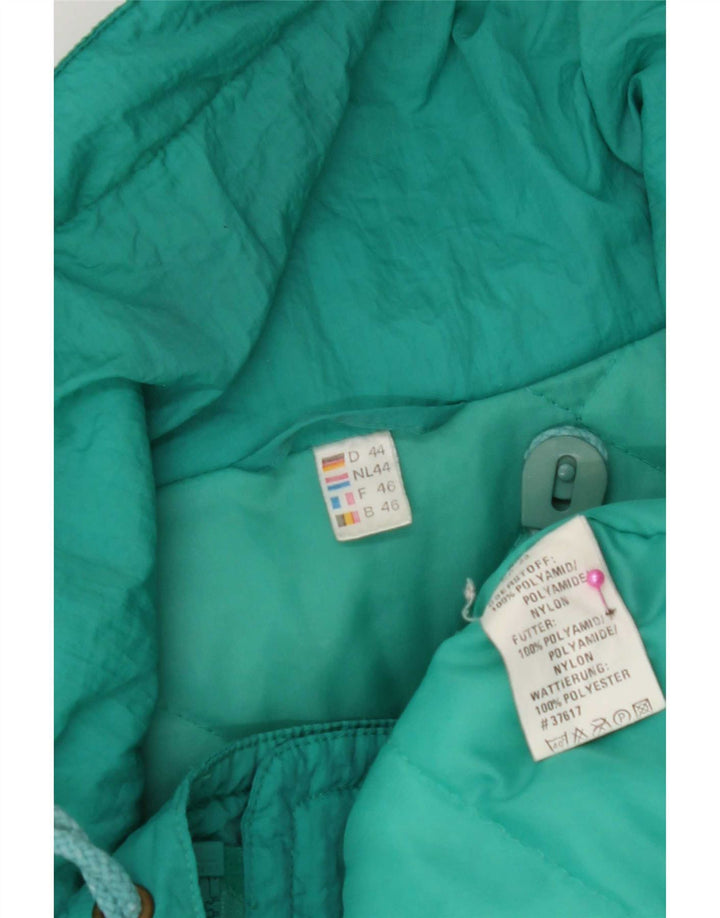 Vintage mujer abrigo acolchado de gran tamaño EU 46 XL Nylon verde