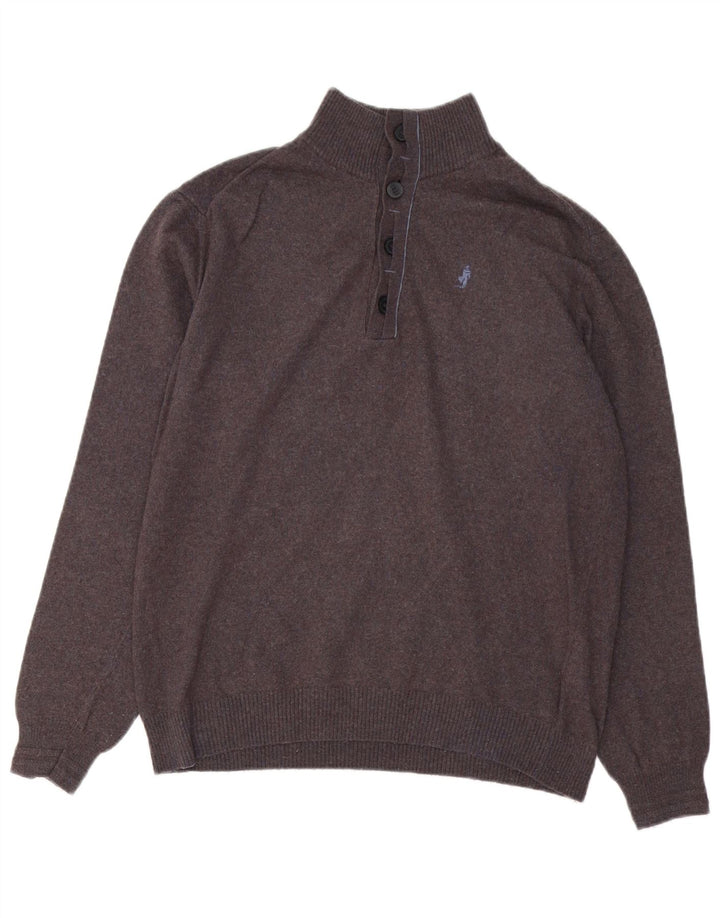 MARLBORO CLASSICS Suéter tipo jersey con cuello y botones para mujer UK 40 XL Rayón gris