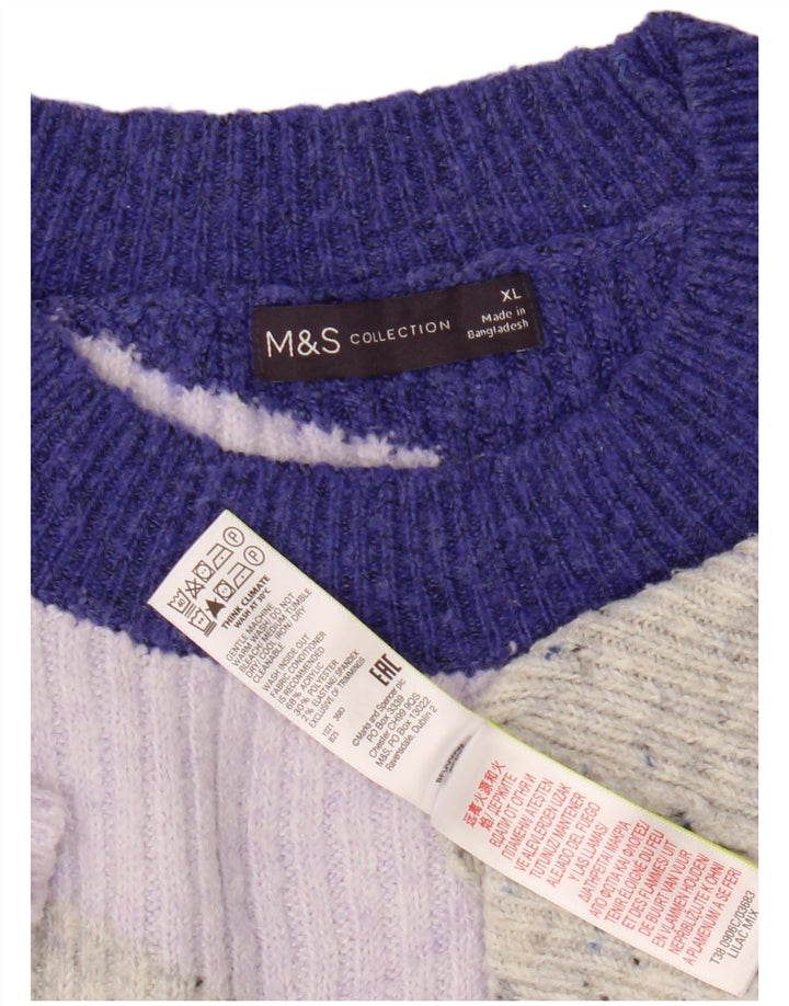 Marks & Spencer Jersey de Cuello Redondo para Mujer UK 40 XL Multicolor
