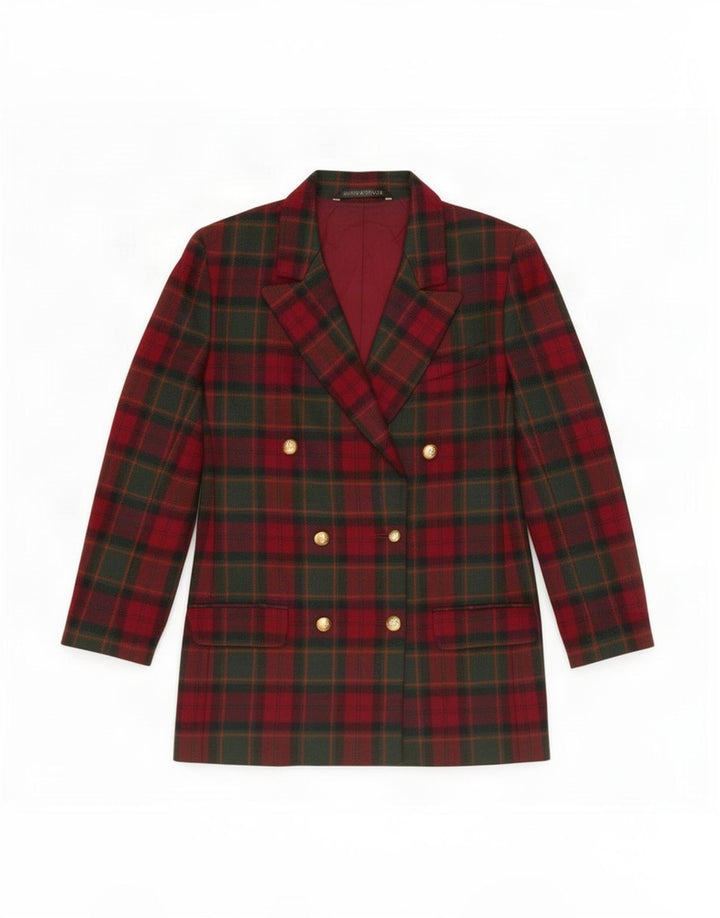 Marks & Spencer Chaqueta St. Michael Blazer para Mujer Reino Unido 40 Mediano Cuadros Rojos