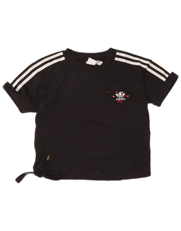 Adidas Camiseta corta para mujer UK 10 Small Black Cotton