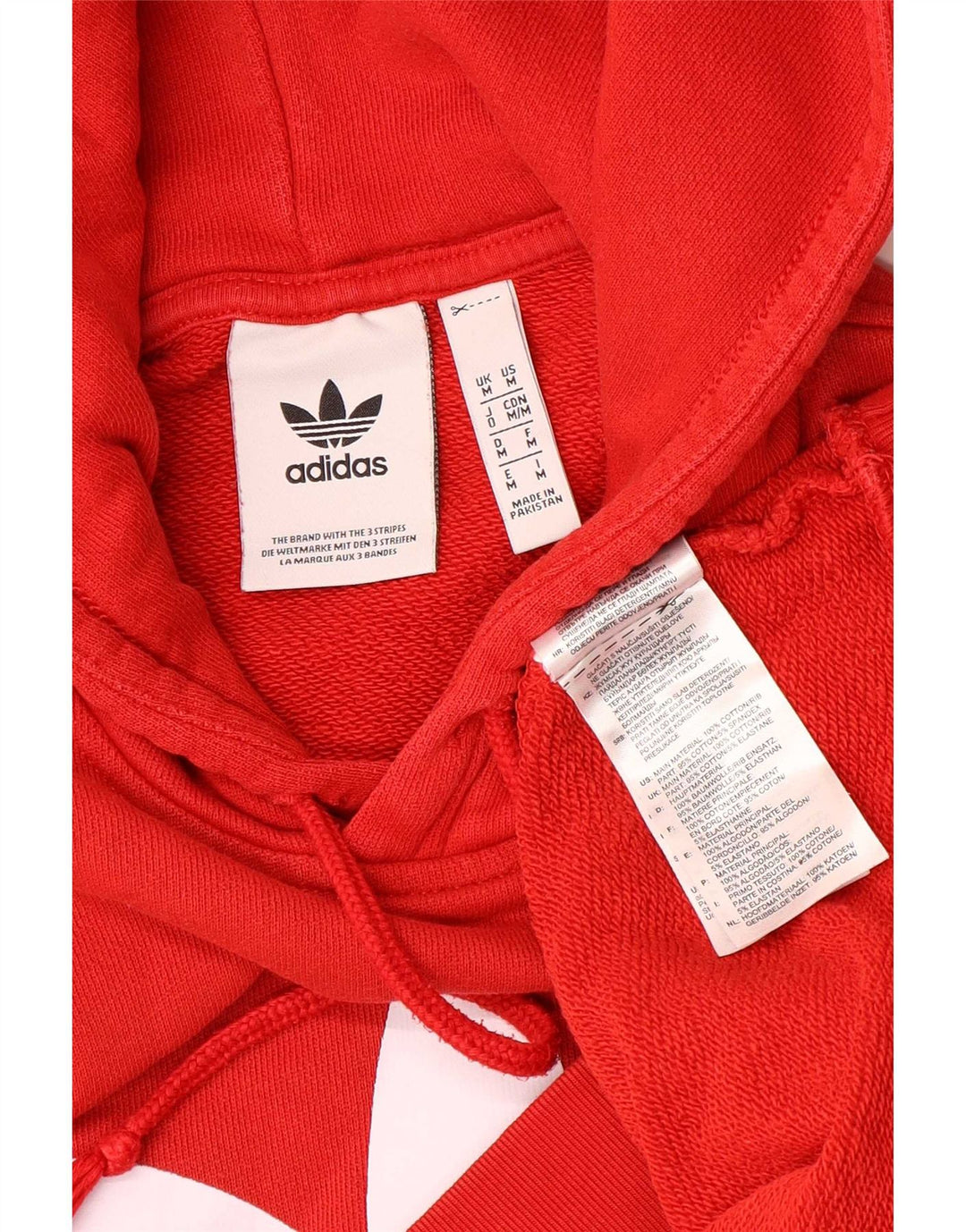 Adidas Hombre Sudadera Con Capucha Gráfica Jersey De Algodón Rojo Medio