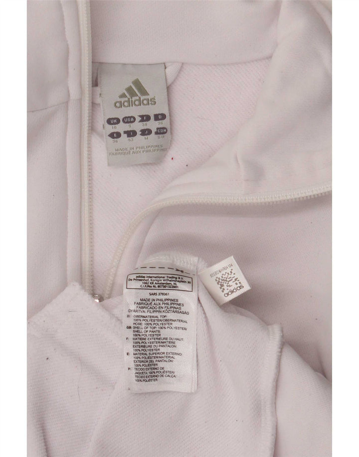 Adidas - Chaqueta de chándal para mujer, talla 10, poliéster blanco pequeño