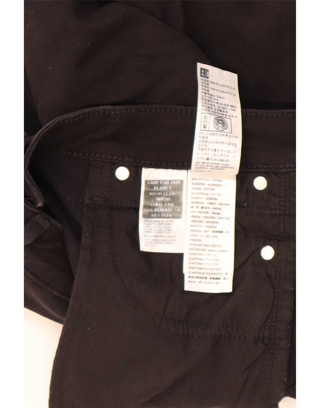 Levi's Mujer 712 Slim Jeans W26 L30 Algodón Negro