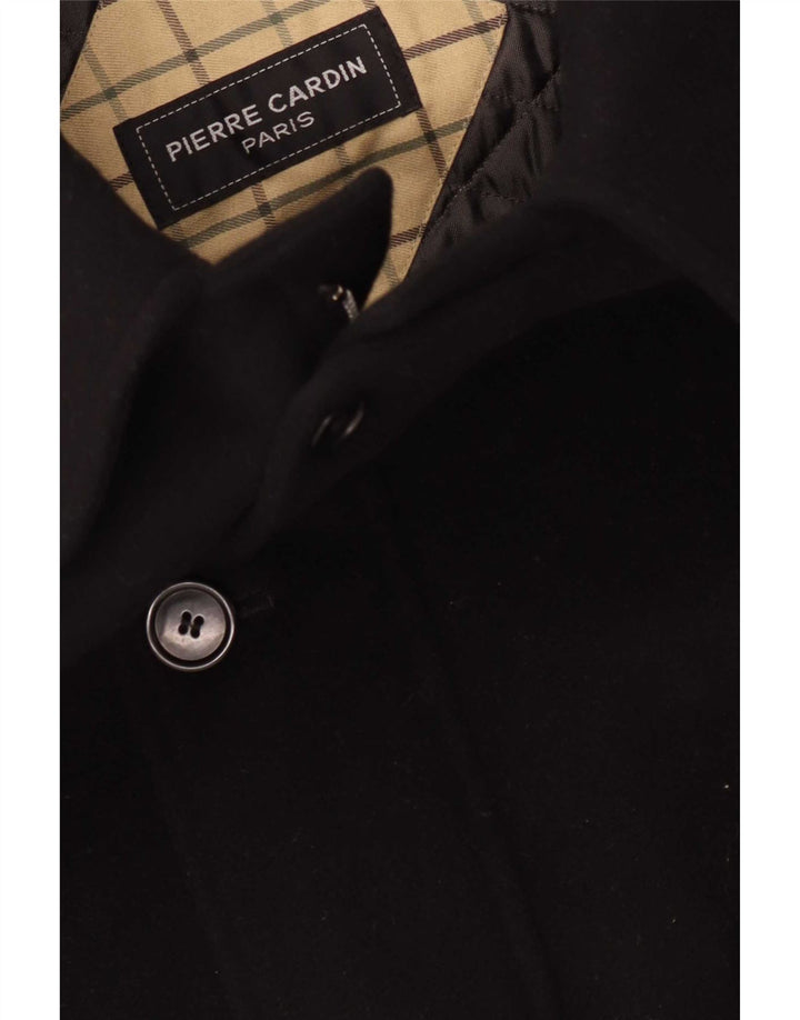 Abrigo Pierre Cardin para hombre IT 50 grande de lana negra