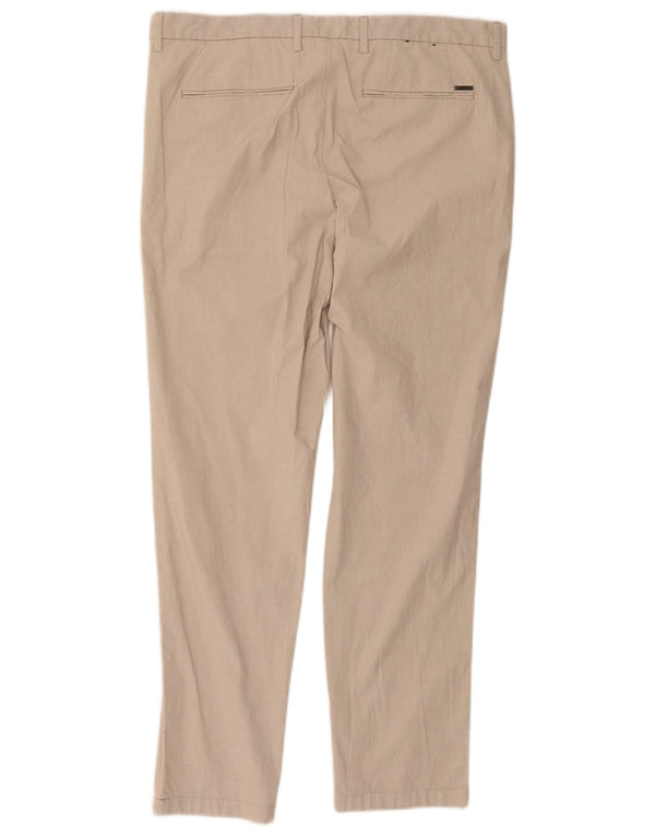 Hugo Boss Pantalones chinos ajustados para hombre EU 50 Large W36 L28 Algodón beige