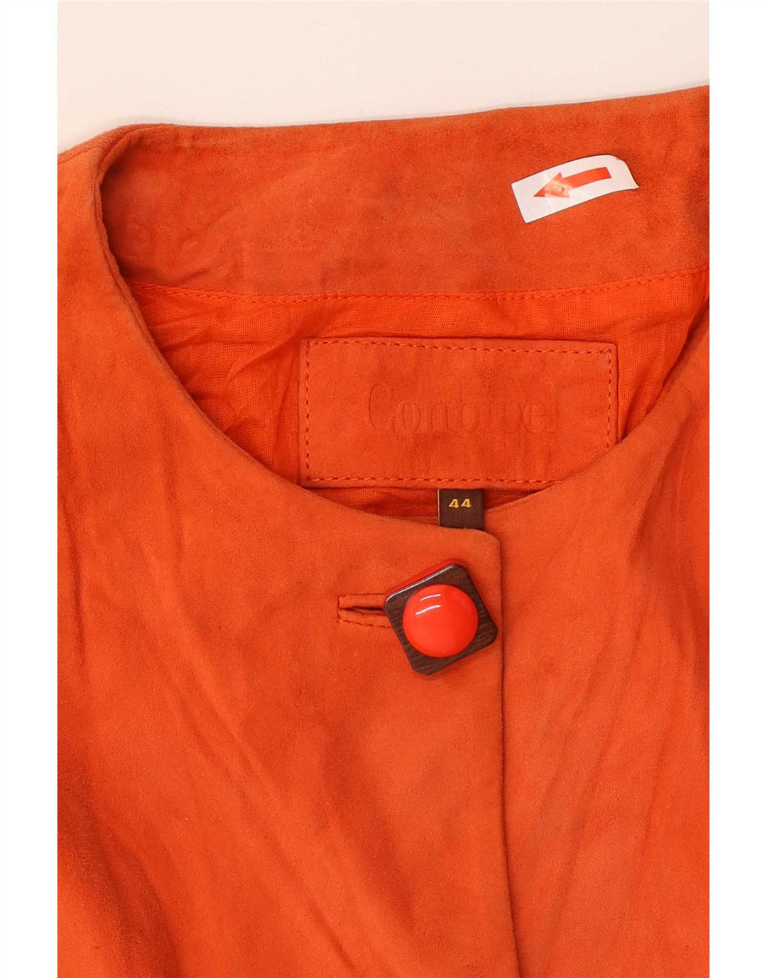 Conbipel Mujer Crop Chaqueta De Ante Manga 3/4 IT 44 Cuero Naranja Medio