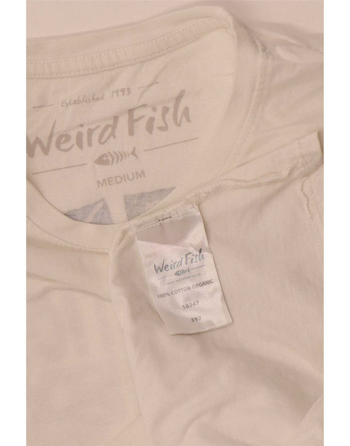 Weird Fish Camiseta gráfica para hombre Top Algodón blanco mediano