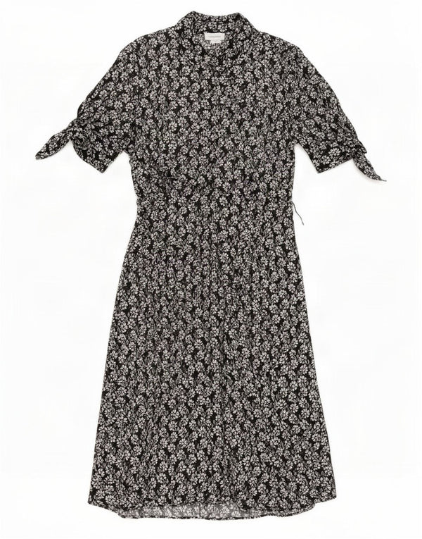 Calvin Klein Maxi Vestido para Mujer US 12 Grande Negro Floral