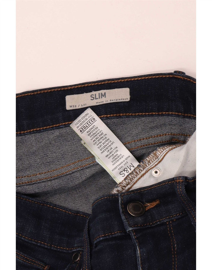 Marks & Spencer Jeans ajustados para hombre W32 L31 Algodón azul marino