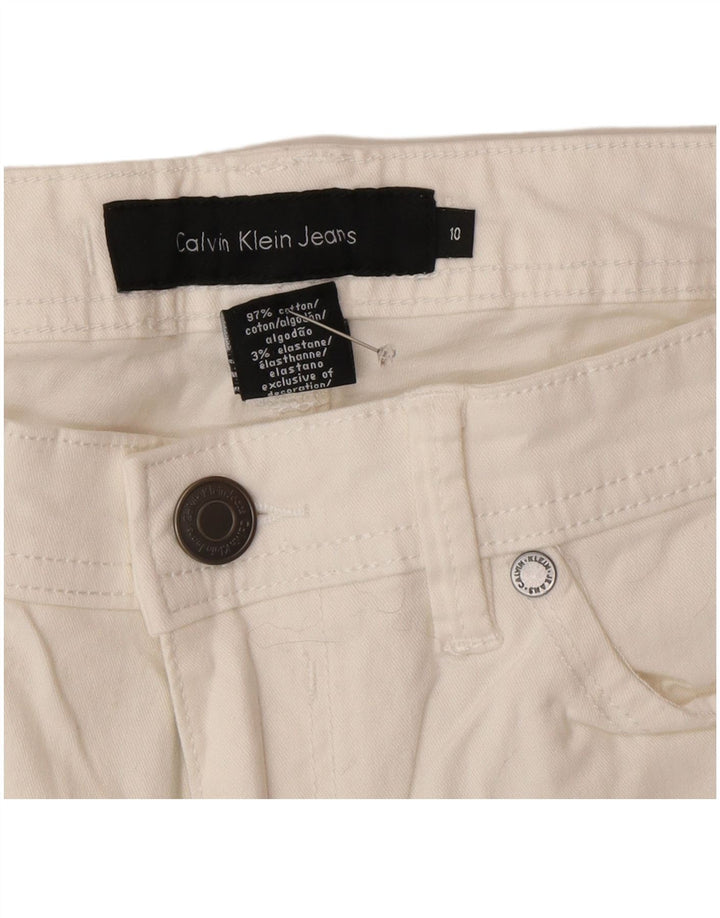 Calvin Klein Jeans Rectos para Mujer US 10 Medium W30 L26 Algodón Blanco