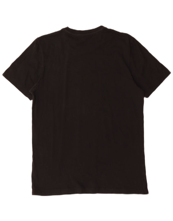 Adidas Camiseta gráfica de tres rayas para hombre Top mediano de algodón negro