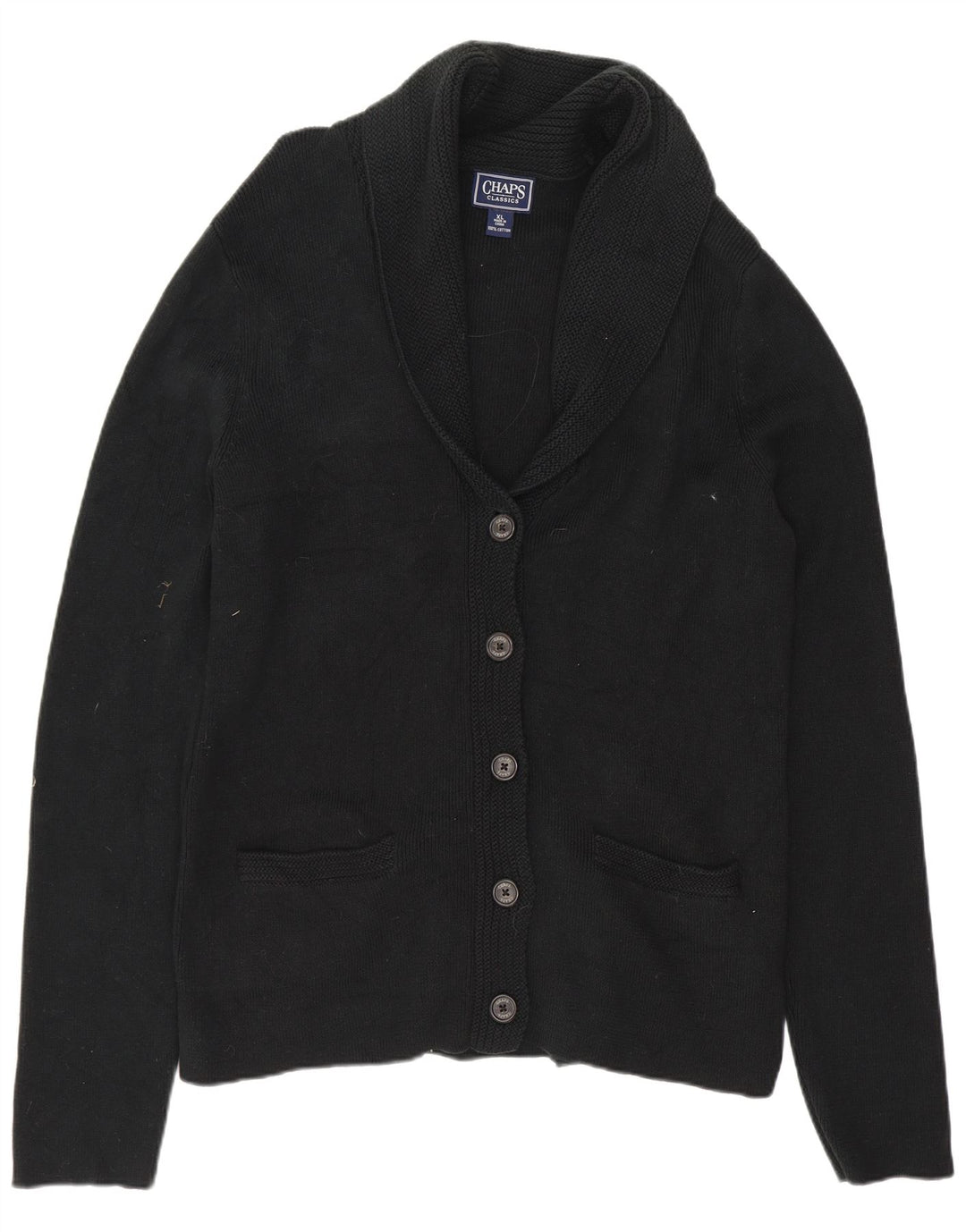 CHAPS Suéter Cárdigan para Mujer UK 18 XL Algodón Negro