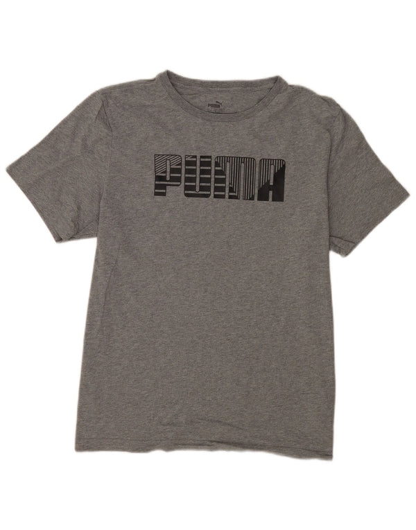 Puma - Camiseta gráfica para hombre, talla grande, algodón gris