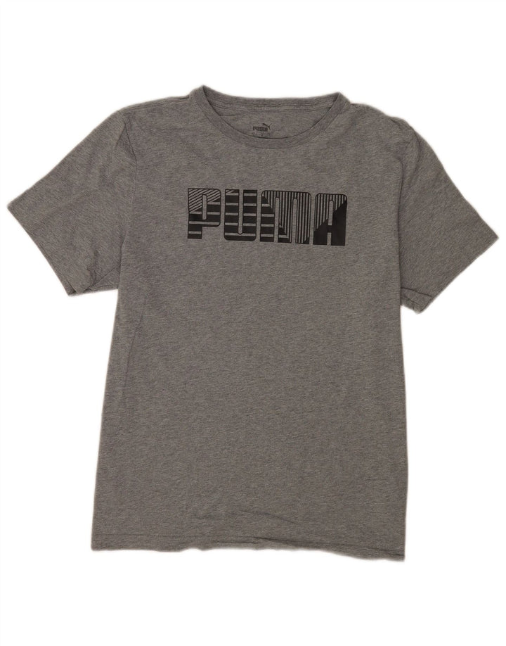 Puma - Camiseta gráfica para hombre, talla grande, algodón gris