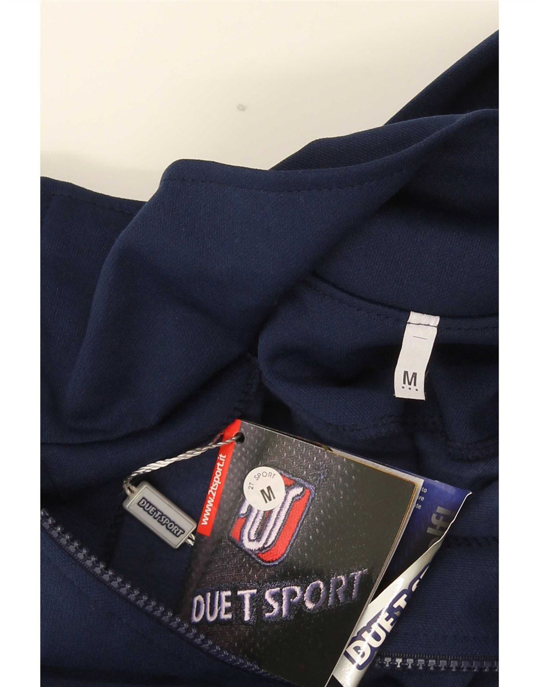 Vintage hombres zip cuello sudadera jumper medio azul marino